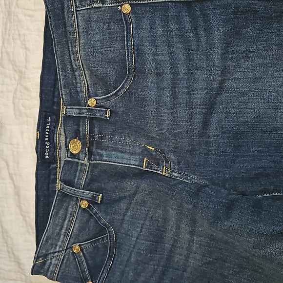 ROCK & REPUBLIC WOMENS BERLIN SKINNY JEANS SIZE 8 M WASHED DARK BLUE PREOWNED - Picture 8 of 17